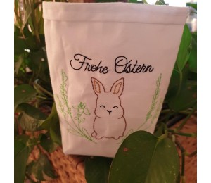 Stickdatei - Frohe Ostern Hase im Kranz inkl. Einzeldateien